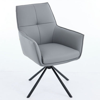 1.2m Grey Circular Ceramic Table & 4 x Dark Grey Luxe Cross Stitch Swivel Chair Set - The Furniture Warehouse