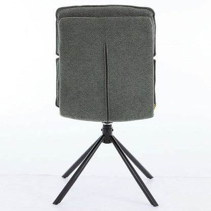 1.2m Grey Circular Ceramic Table & 4 x Forest Green Luxe Panel Stitch Swivel Chair Set - The Furniture Warehouse