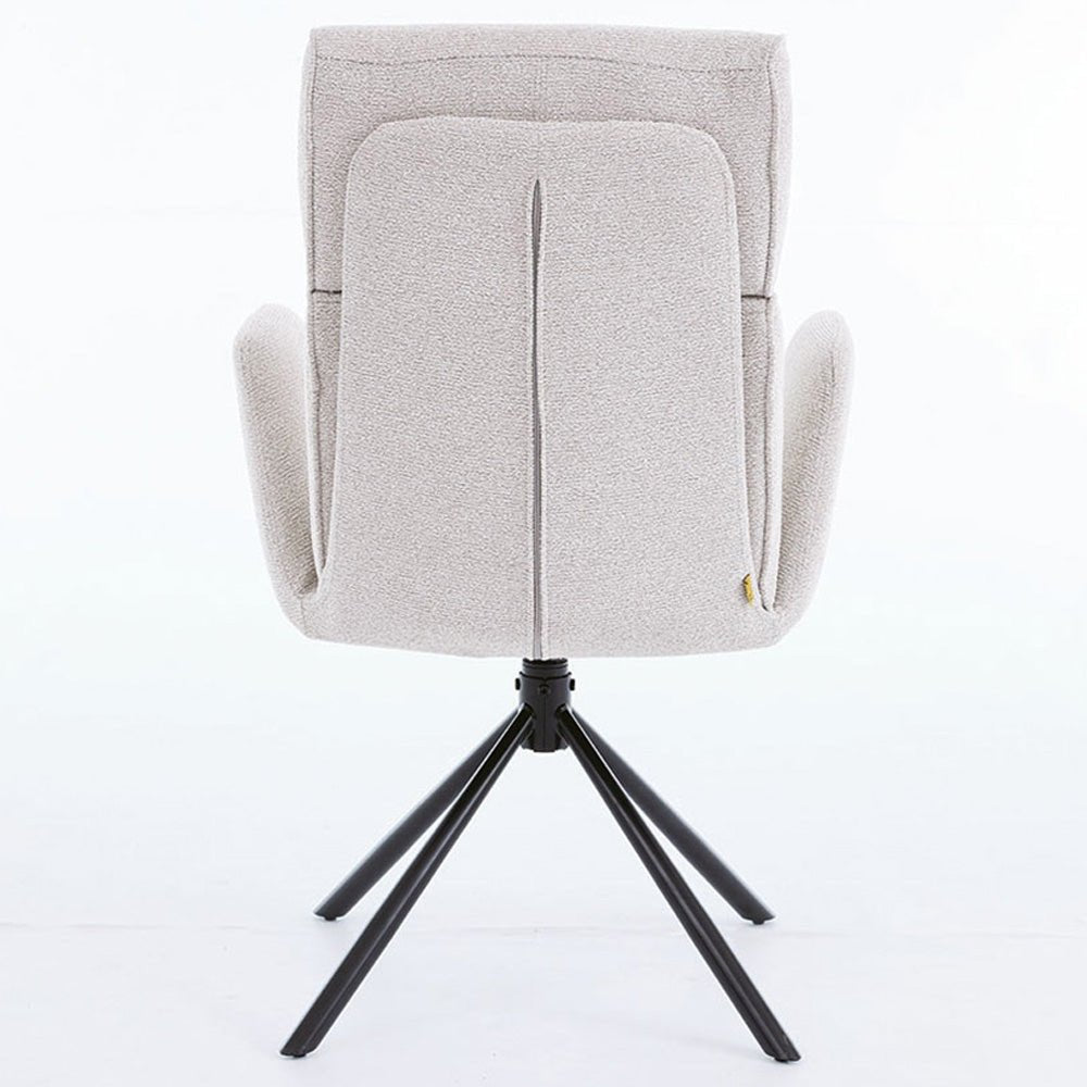 1.2m Grey Circular Ceramic Table & 4 x Grey High Back Swivel Chair Set - The Furniture Warehouse