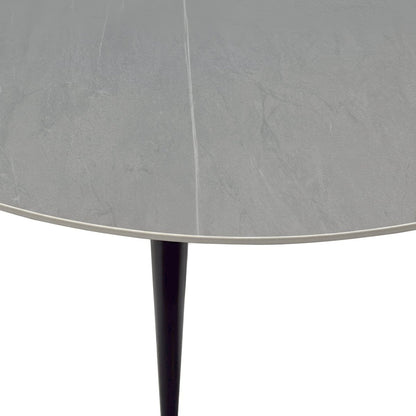 1.2m Grey Circular Ceramic Table & 4 x Grey High Back Swivel Chair Set - The Furniture Warehouse