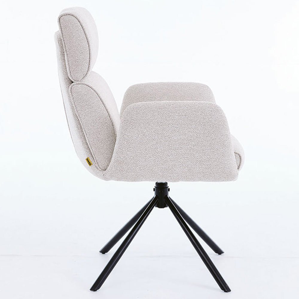 1.2m Grey Circular Ceramic Table & 4 x Grey High Back Swivel Chair Set - The Furniture Warehouse