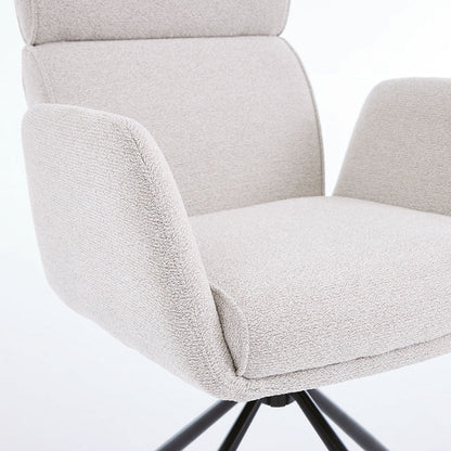 1.2m Grey Circular Ceramic Table & 4 x Grey High Back Swivel Chair Set - The Furniture Warehouse
