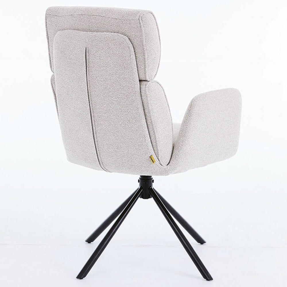1.2m Grey Circular Ceramic Table & 4 x Grey High Back Swivel Chair Set - The Furniture Warehouse
