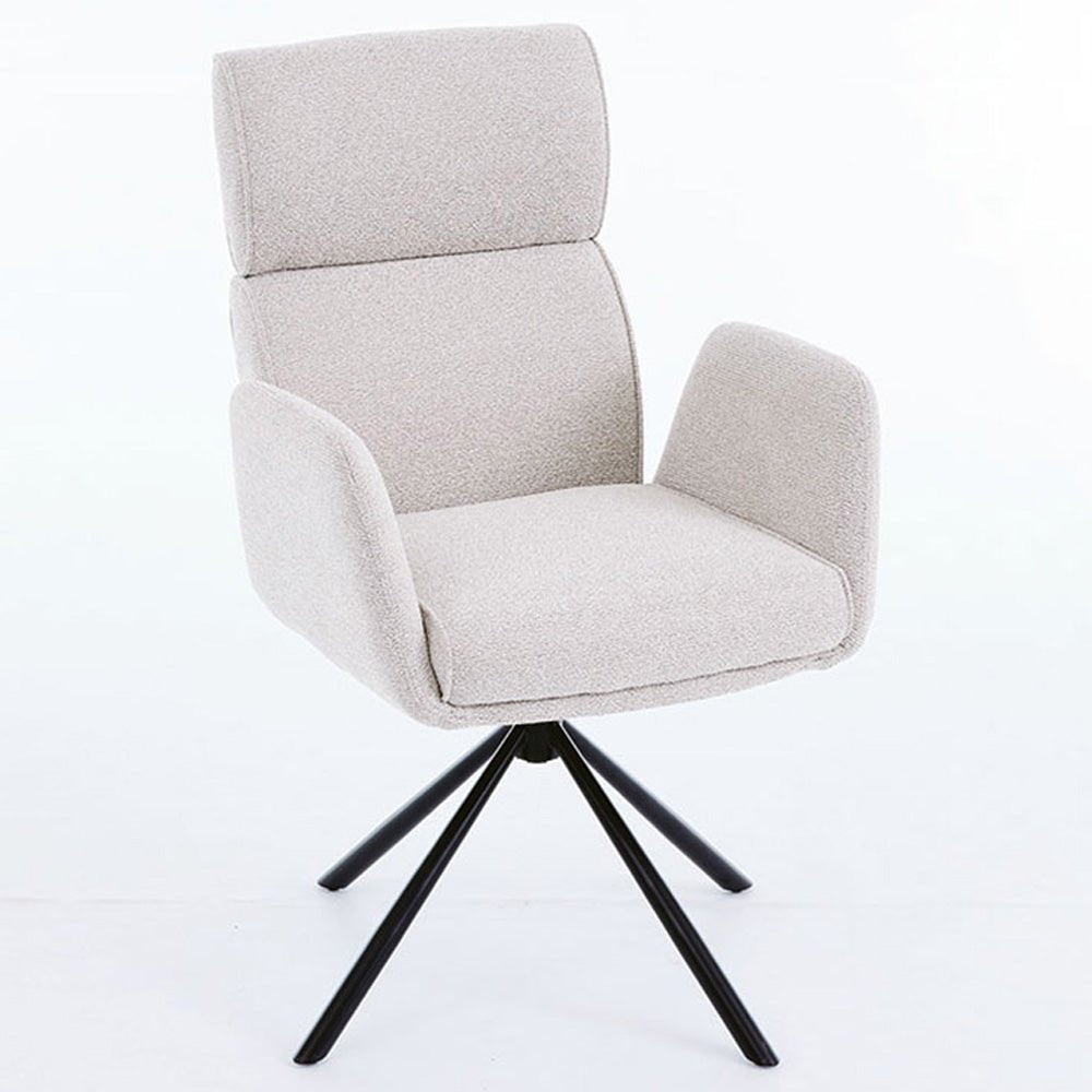 1.2m Grey Circular Ceramic Table & 4 x Grey High Back Swivel Chair Set - The Furniture Warehouse