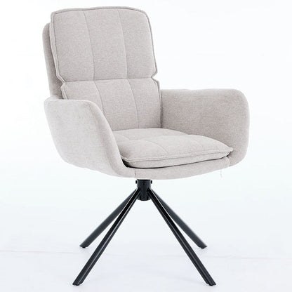 1.2m Grey Circular Ceramic Table & 4 x Grey Luxe Panel Stitch Swivel Chair Set - The Furniture Warehouse