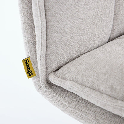 1.2m Grey Circular Ceramic Table & 4 x Grey Luxe Panel Stitch Swivel Chair Set - The Furniture Warehouse