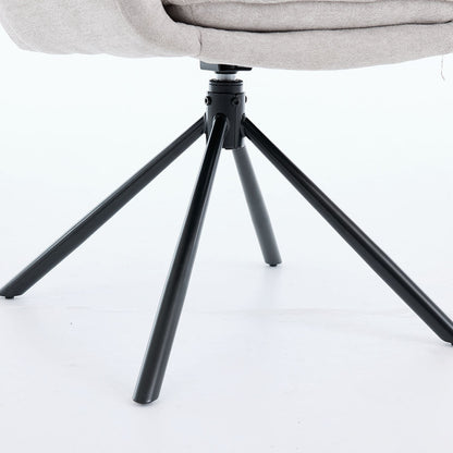 1.2m Grey Circular Ceramic Table & 4 x Grey Luxe Panel Stitch Swivel Chair Set - The Furniture Warehouse