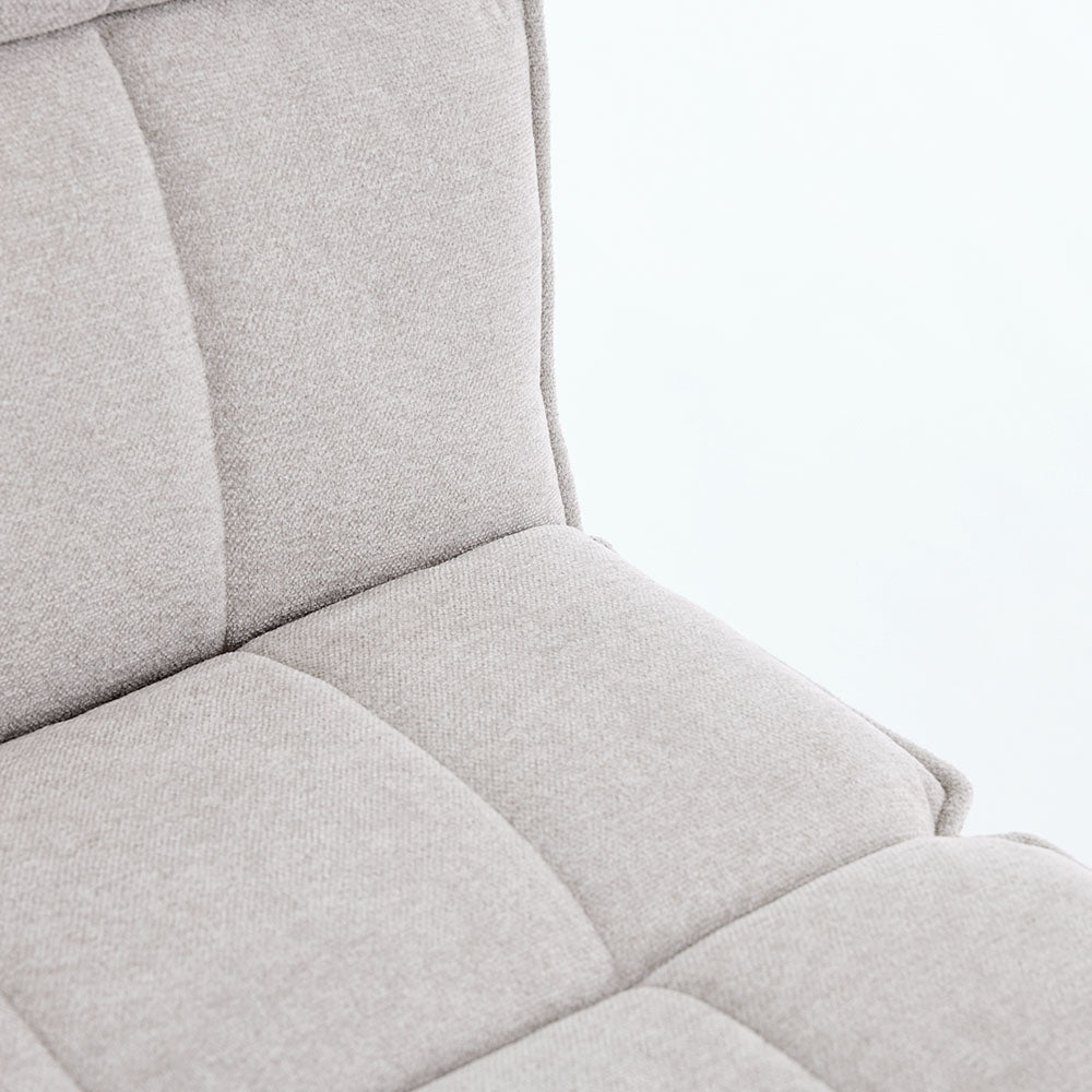 1.2m Grey Circular Ceramic Table & 4 x Grey Luxe Panel Stitch Swivel Chair Set - The Furniture Warehouse