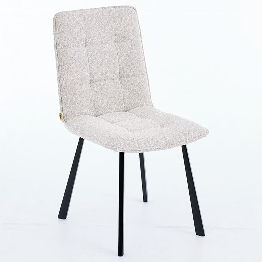 1.2m Grey Circular Ceramic Table & 4 x Grey Panel Stitch Chair Set - The Furniture Warehouse