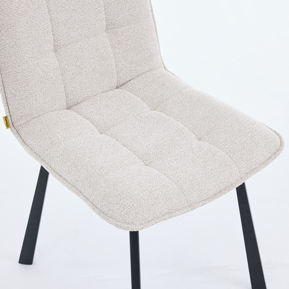 1.2m Grey Circular Ceramic Table & 4 x Grey Panel Stitch Chair Set - The Furniture Warehouse
