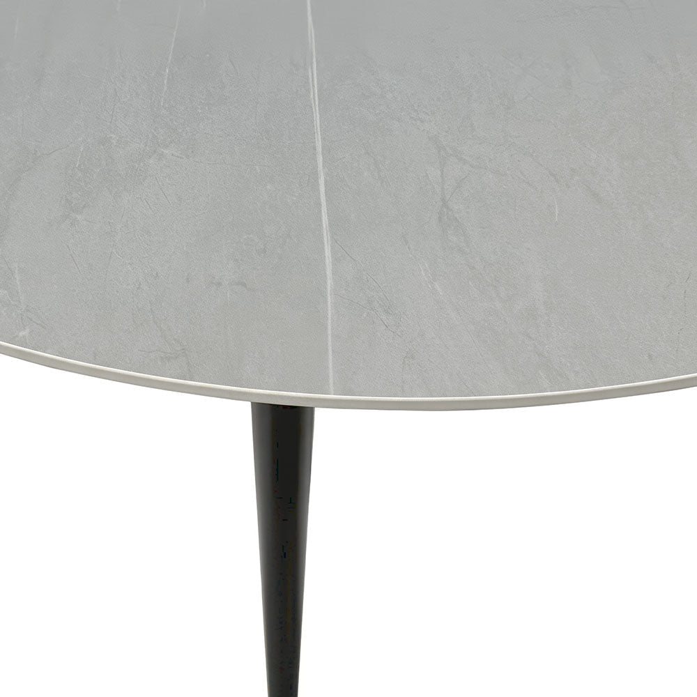 1.2m Grey Circular Fixed Ceramic Table - The Furniture Warehouse