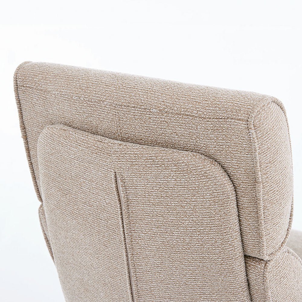 1.2m White Ceramic Table & 4 x Biscuit High Back Swivel Chair Set - The Furniture Warehouse