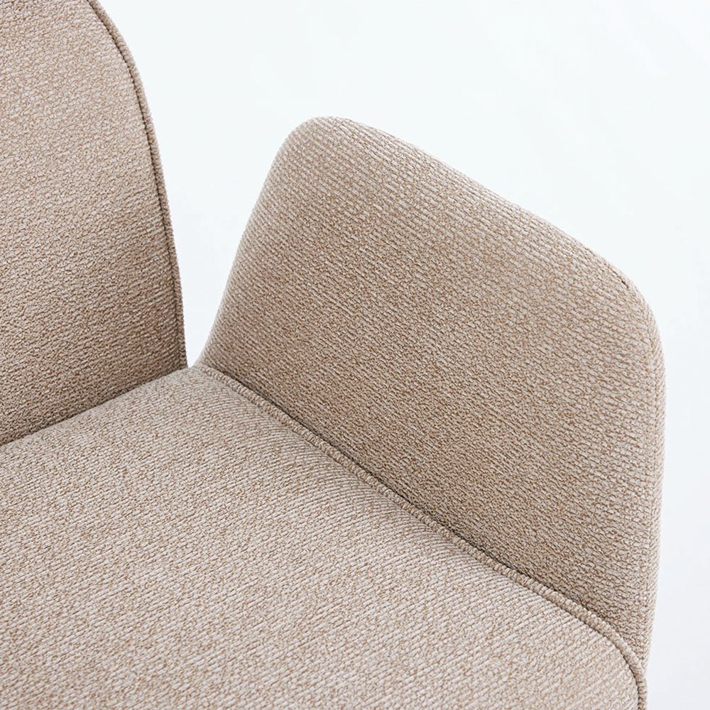 1.2m White Ceramic Table & 4 x Biscuit High Back Swivel Chair Set - The Furniture Warehouse