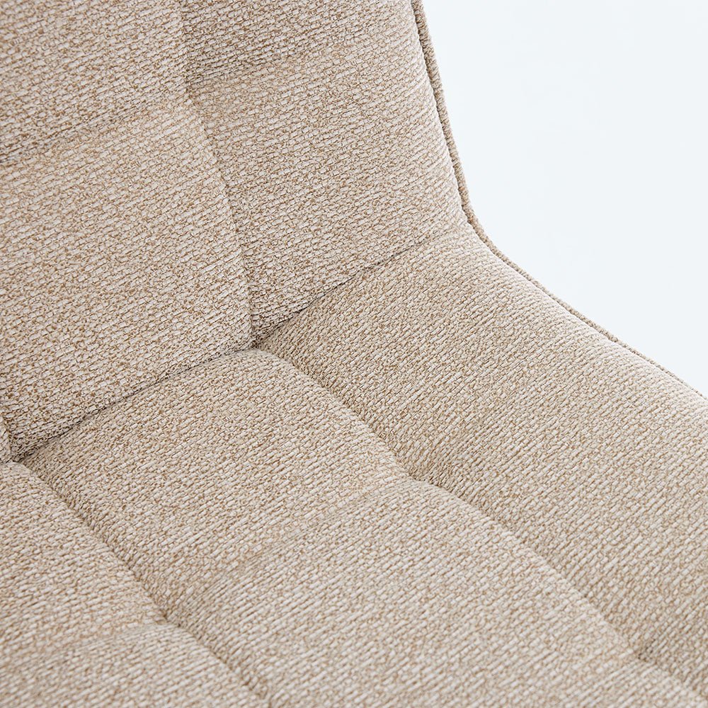 1.2m White Ceramic Table & 4 x Biscuit Panel Stitch Chair Set - The Furniture Warehouse
