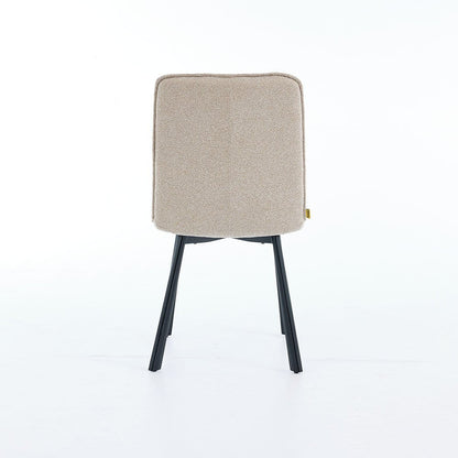 1.2m White Ceramic Table & 4 x Biscuit Panel Stitch Chair Set - The Furniture Warehouse