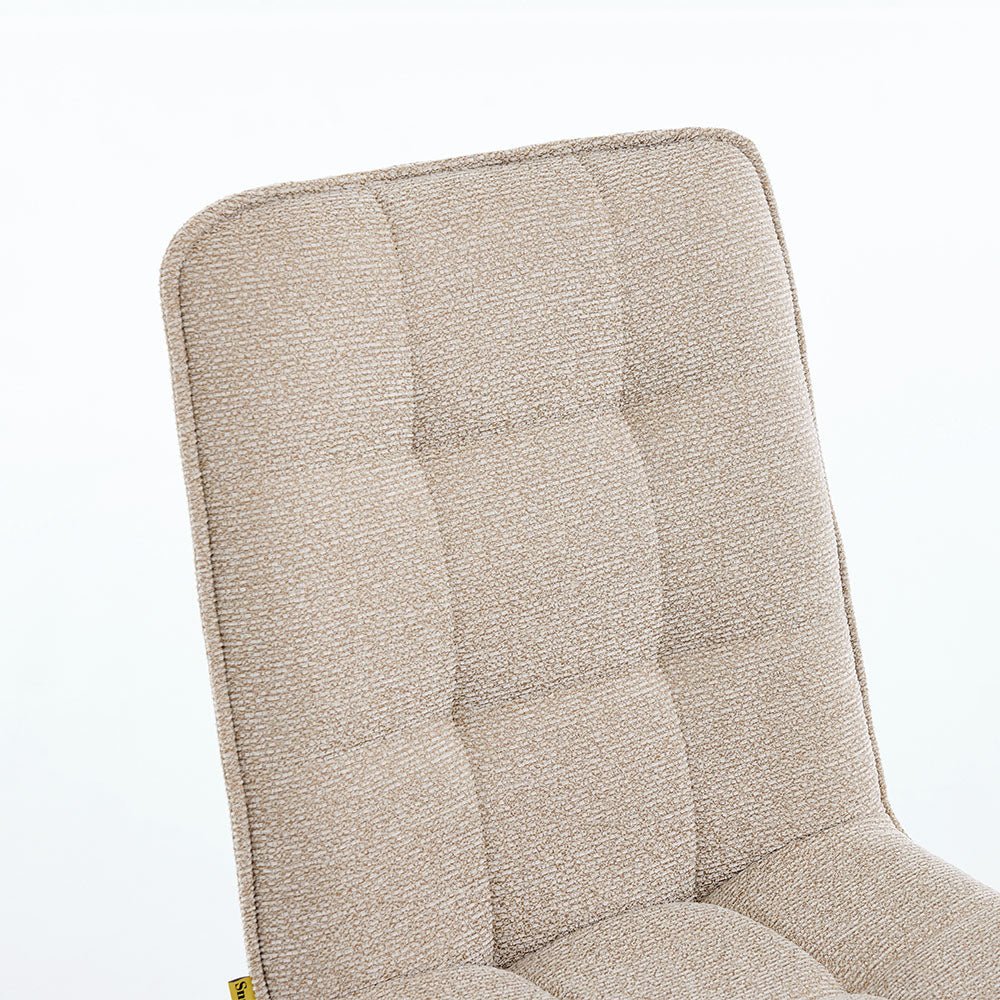 1.2m White Ceramic Table & 4 x Biscuit Panel Stitch Chair Set - The Furniture Warehouse