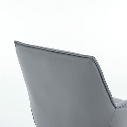 1.2m White Ceramic Table & 4 x Dark Grey Luxe Cross Stitch Swivel Chair Set - The Furniture Warehouse