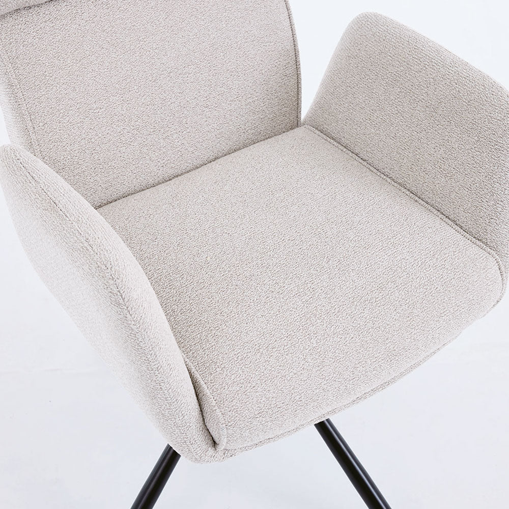 1.2m White Ceramic Table & 4 x Grey High Back Swivel Chair Set - The Furniture Warehouse