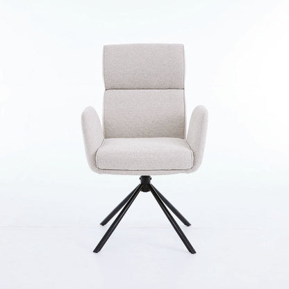 1.2m White Ceramic Table & 4 x Grey High Back Swivel Chair Set - The Furniture Warehouse