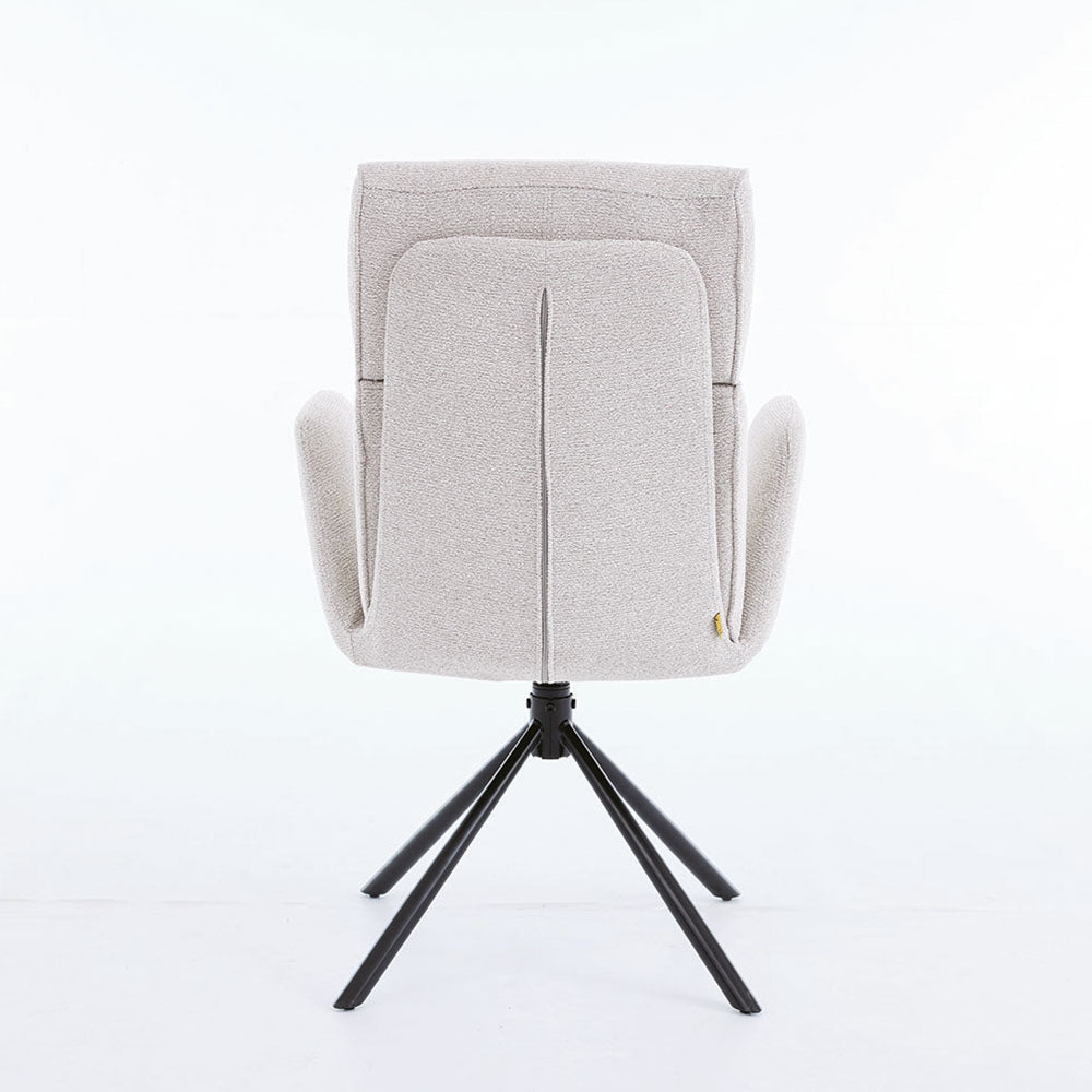 1.2m White Ceramic Table & 4 x Grey High Back Swivel Chair Set - The Furniture Warehouse