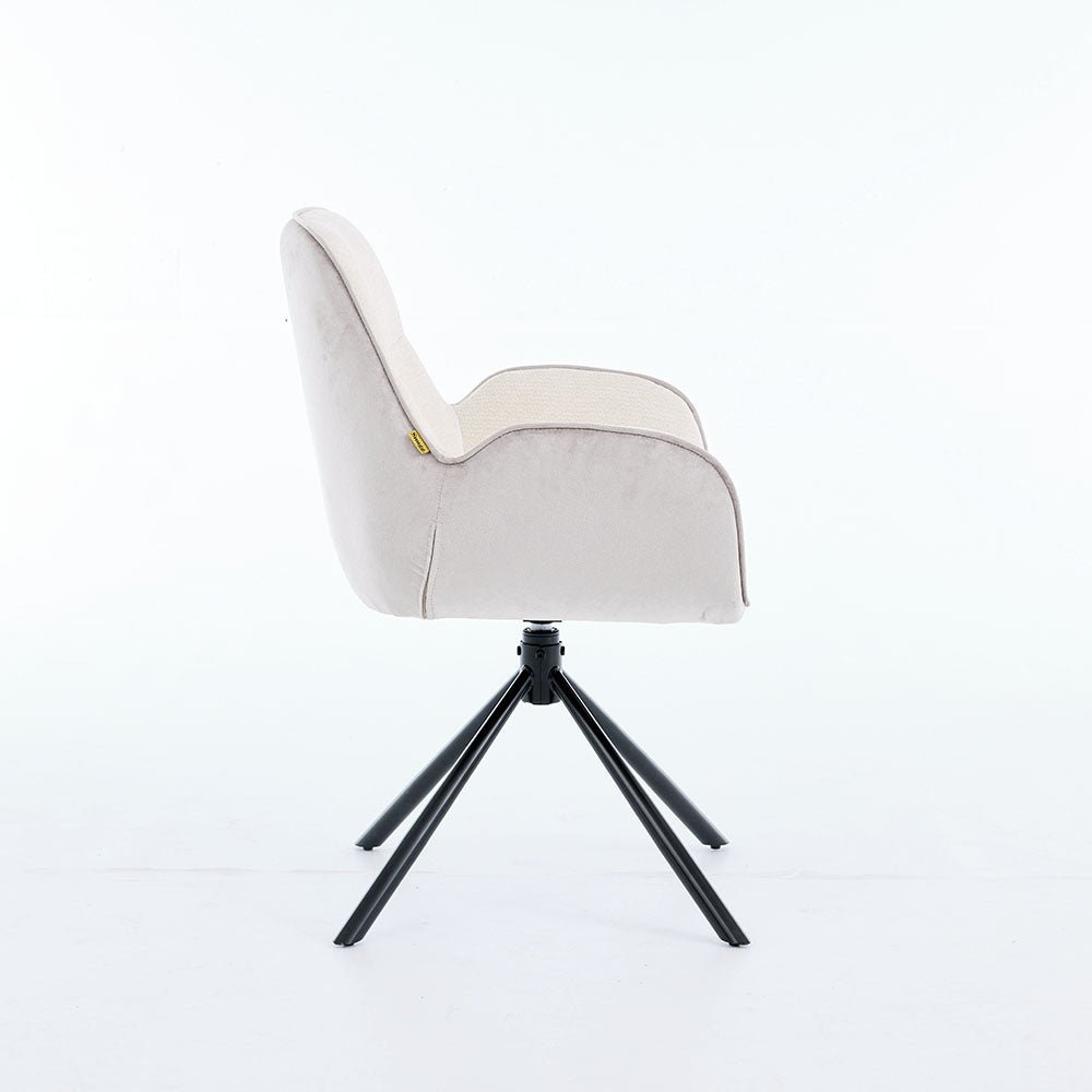 1.2m White Ceramic Table & 4 x Grey Luxe T Stitch Swivel Chair Set - The Furniture Warehouse