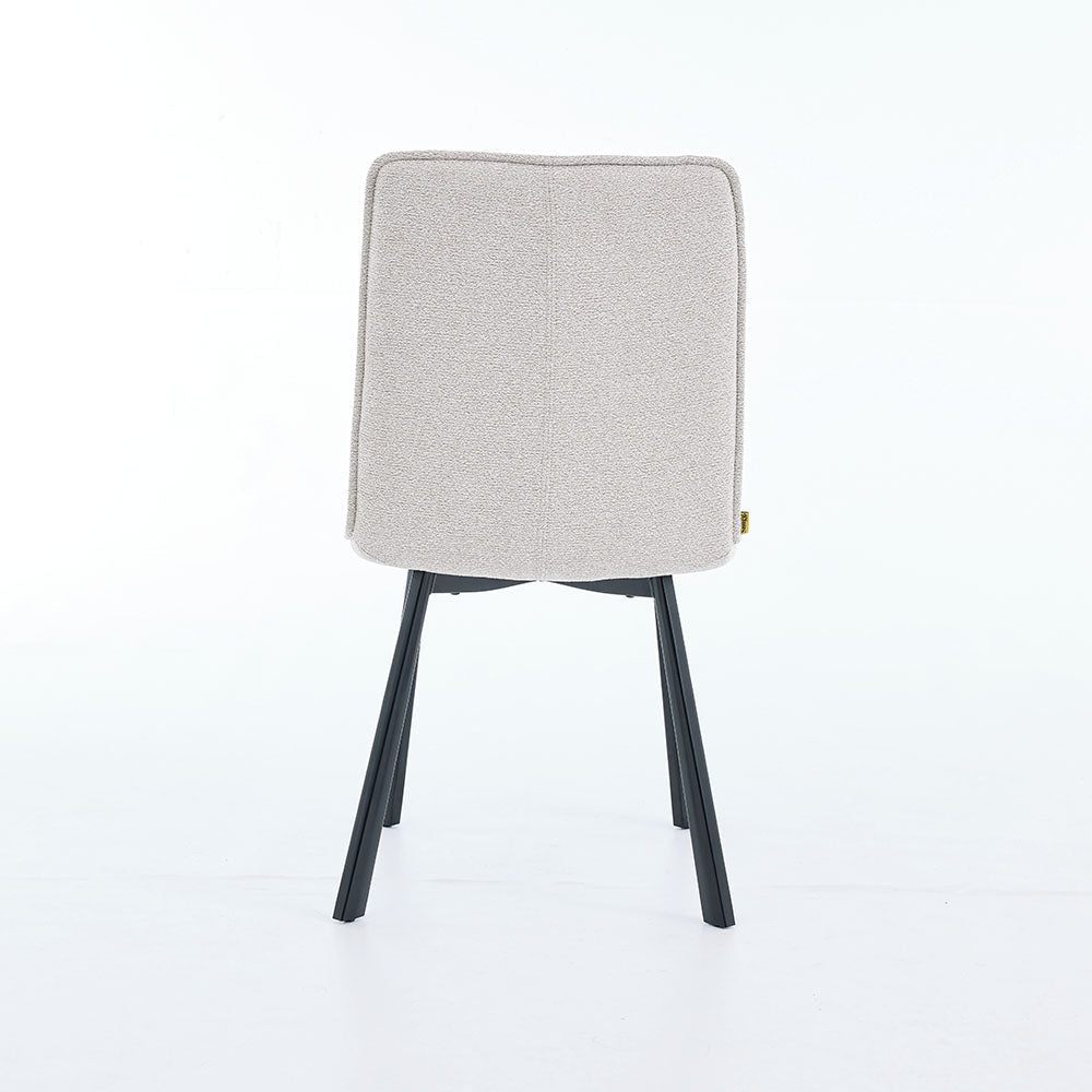 1.2m White Ceramic Table & 4 x Grey Panel Stitch Chair Set - The Furniture Warehouse