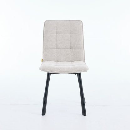 1.2m White Ceramic Table & 4 x Grey Panel Stitch Chair Set - The Furniture Warehouse