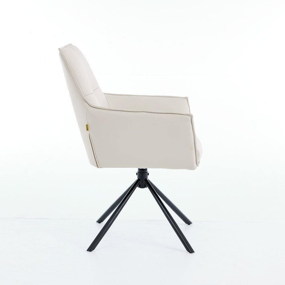 1.2m White Ceramic Table & 4 x Light Grey Luxe Cross Stitch Swivel Chair Set - The Furniture Warehouse