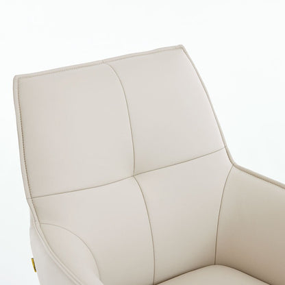 1.2m White Ceramic Table & 4 x Light Grey Luxe Cross Stitch Swivel Chair Set - The Furniture Warehouse