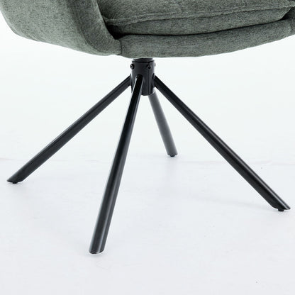 1.2m White Circular Ceramic Table & 4 x Forest Green Luxe Panel Stitch Swivel Chair Set - The Furniture Warehouse
