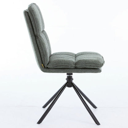 1.2m White Circular Ceramic Table & 4 x Forest Green Luxe Panel Stitch Swivel Chair Set - The Furniture Warehouse