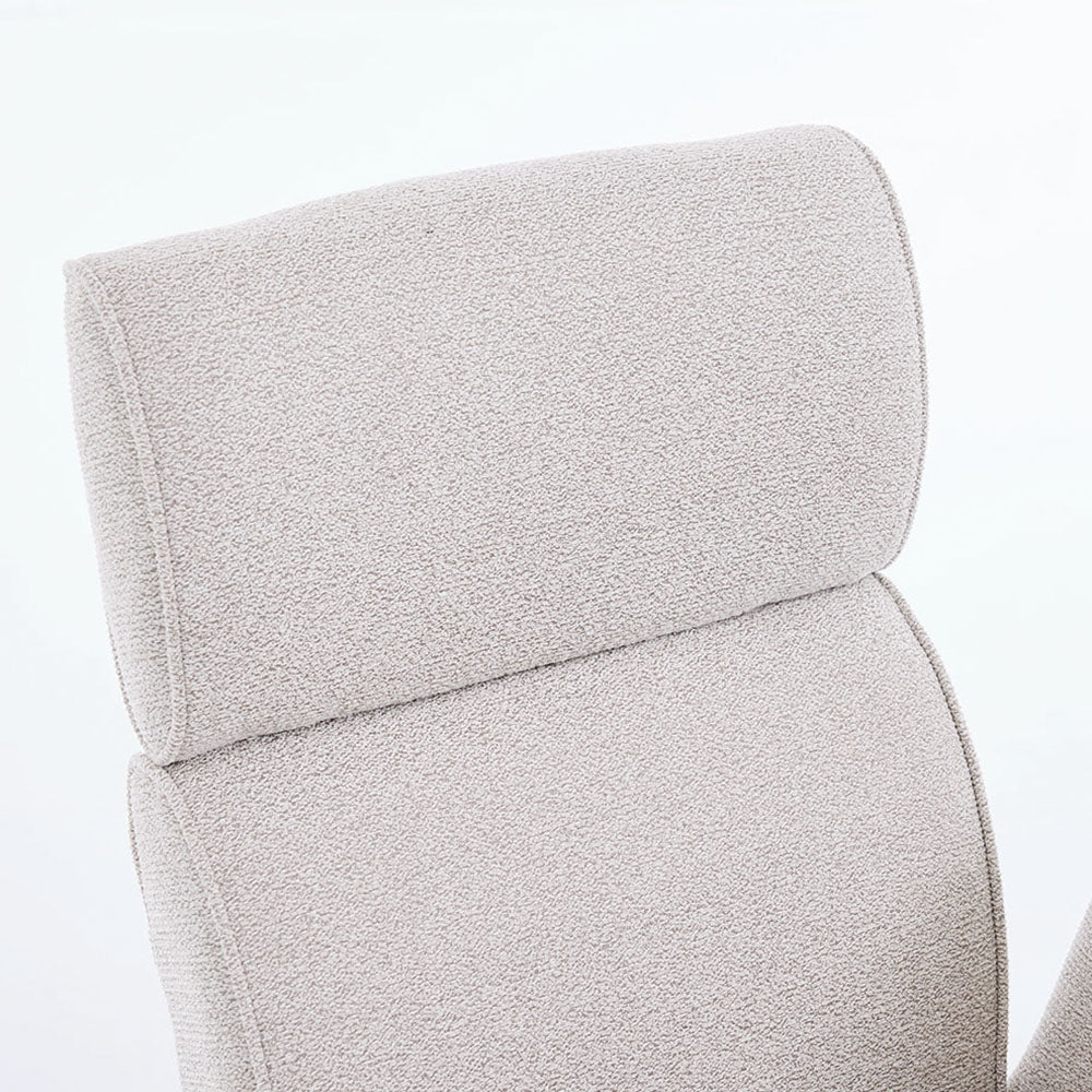 1.2m White Circular Ceramic Table & 4 x Grey High Back Swivel Chair Set - The Furniture Warehouse