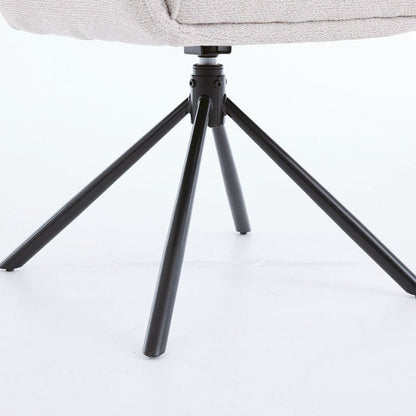 1.2m White Circular Ceramic Table & 4 x Grey High Back Swivel Chair Set - The Furniture Warehouse