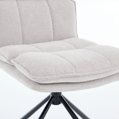 1.2m White Circular Ceramic Table & 4 x Grey Luxe Panel Stitch Swivel Chair Set - The Furniture Warehouse
