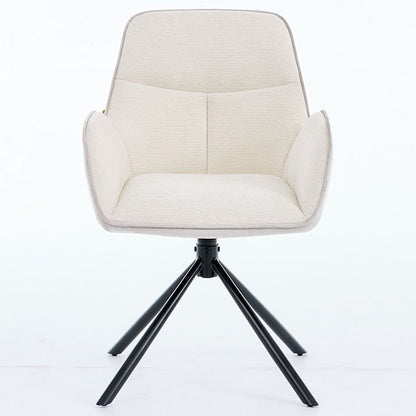 1.2m White Circular Ceramic Table & 4 x Grey Luxe T Stitch Swivel Chair Set - The Furniture Warehouse