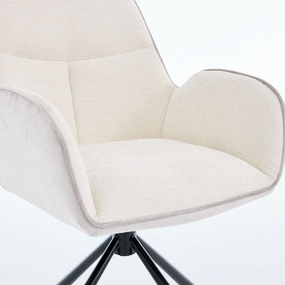 1.2m White Circular Ceramic Table & 4 x Grey Luxe T Stitch Swivel Chair Set - The Furniture Warehouse