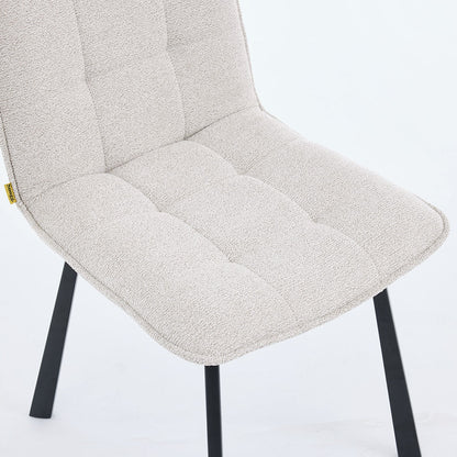 1.2m White Circular Ceramic Table & 4 x Grey Panel Stitch Chair Set - The Furniture Warehouse