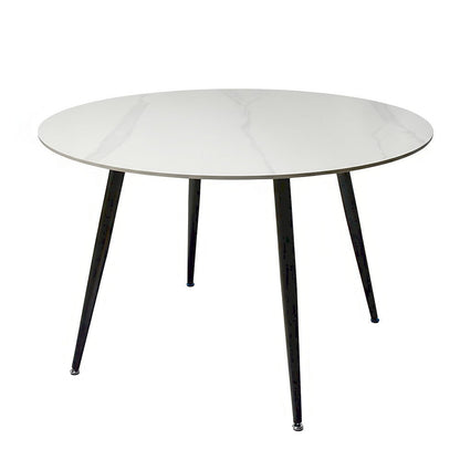 1.2m White Circular Fixed Ceramic Table - The Furniture Warehouse