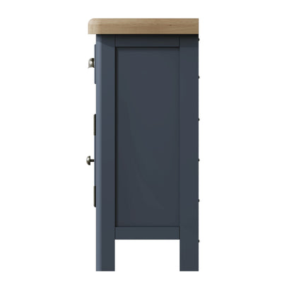 Wessex Smoked Oak Blue Painted Mini 1 Drawer 2 Door Sideboard