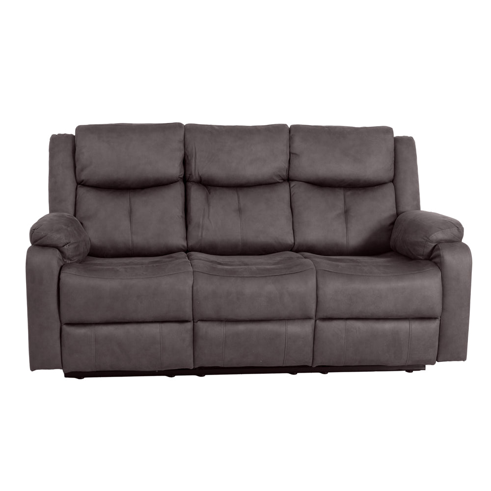 Rome Steel Manual Recliner 3 Seater Sofa with Console