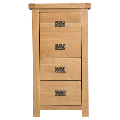 Winchester Oak 4 Drawer Narrow Chest