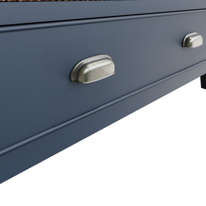 Wessex Smoked Oak Blue Painted Large Bookcase