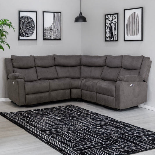 Lucca Steel Power Corner Sofa with Console