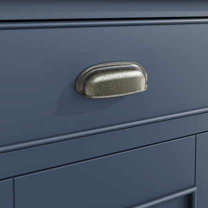 Wessex Smoked Oak Blue Painted Small 2 Drawer 2 Door Sideboard