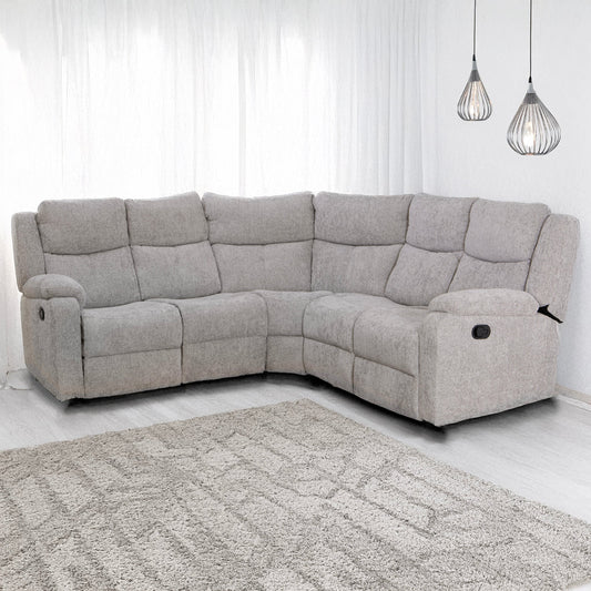Rome Silver Manual Corner Sofa with Console