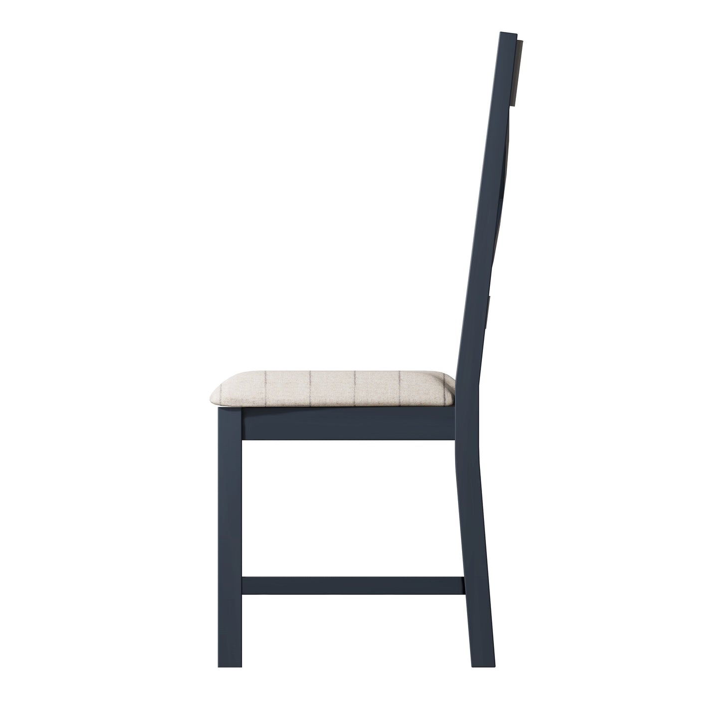 Wessex Smoked Oak Blue Painted Cross Back Dining Chair With Natural Check Seat