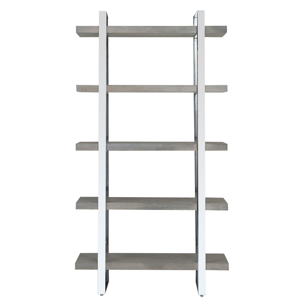 Milan Chrome & Oak Large Bookcase