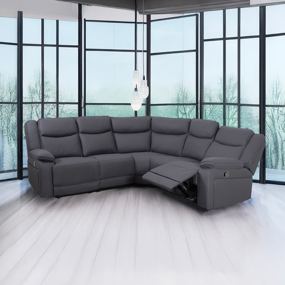 Milan Mocha Manual Corner Sofa with Console