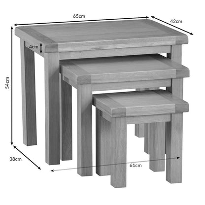 Winchester Oak Nest of 3 Tables