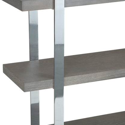 Milan Chrome & Oak Large Bookcase